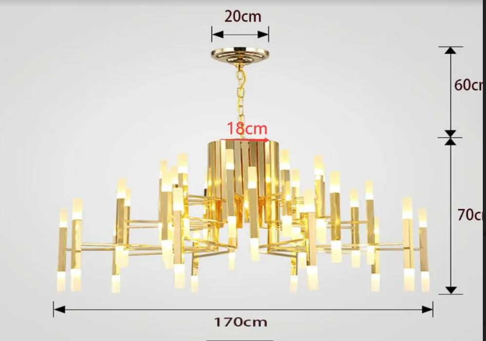 MIRODEMI®  customized order - Mirodemi® Gold Postmodern LED Chandelier For Living Room, Lobby, Restaurant SKU bc178g60-wwg