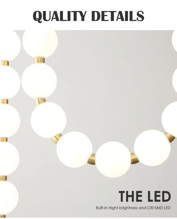 MIRODEMI® Flühli | Gentle Pearl Necklace LED Pendant Light