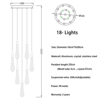 Orta San Giulio | Hanging Crystal Lamp for Living Room