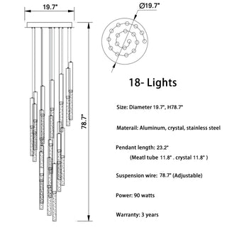 Manarola | Long LED Spiral Chandelier