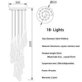 Orta San Giulio | Hanging Crystal Lamp for Living Room