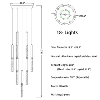 Manarola | Long LED Spiral Chandelier