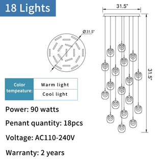 MIRODEMI Vernazza | Creative LED Staircase Crystal Chandelier for Living Room