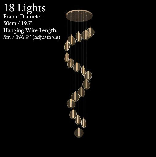 MIRODEMI® La Gaude | Elegant Gold Circles Magic Chandelier 18 heads / Warm light