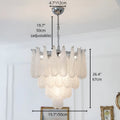 19.7in tiered textured glass chandelier dimensions with adjustable suspension chain