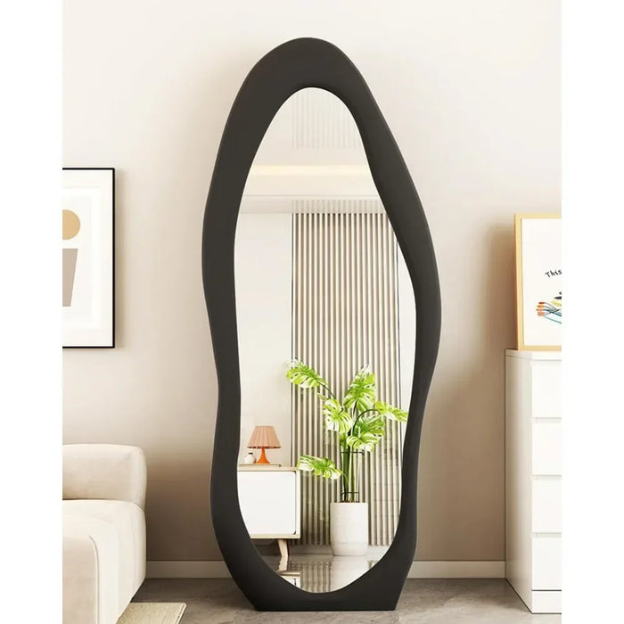 Modern Wavy Full-Length Contemporary Floor Mirror