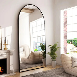 MIRODEMI® Full-Length Arched Mirror with Wide Freestanding Design