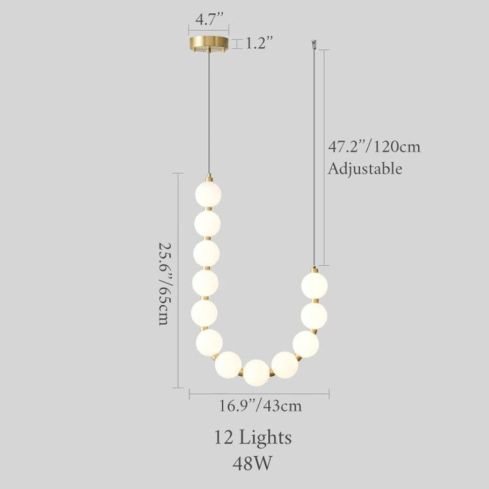 MIRODEMI® Pearl Necklace Gentle Luxurious LED Pendant Light Elegant Chandelier 12 lights