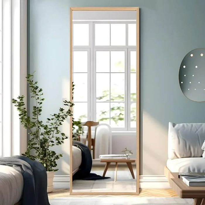 Wooden Full-Length Standing Floor/Wall 65'' Mirror