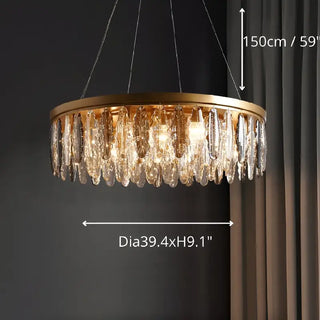 Allumiere | Modern Posh Drum Gold Crystal Chandelier