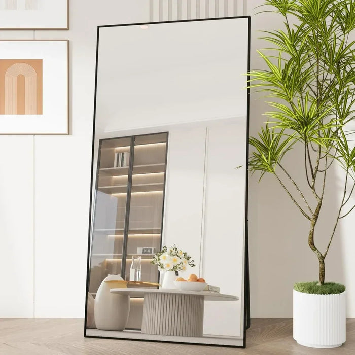 Wide Full-Length Free-Standing Minimalistic Rectangle Mirror