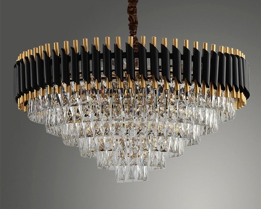 MIRODEMI® Luxury Black Crystal Led Hanging Chandelier For Living Room, Bedroom | S2024S