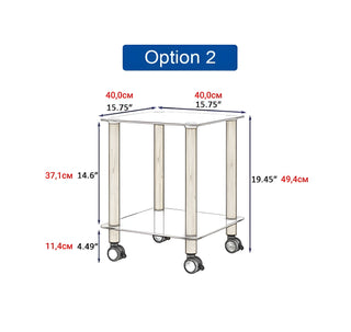 MIRODEMI 2-Piece White Oak Side Table with Storage Shelve | luxury furniture | coffee table with wheels | white coffee table | 