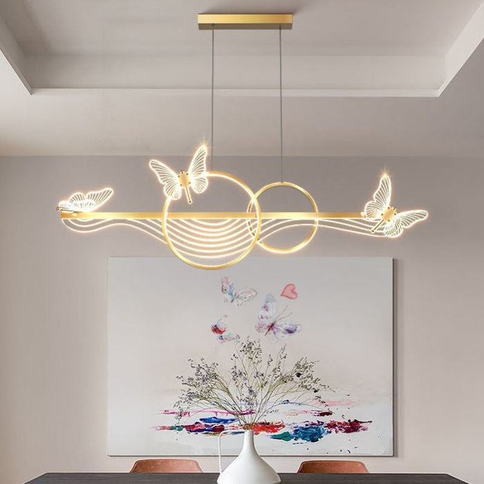 MIRODEMI® Aigle | Gold Butterfly Chandelier for Dining Room
