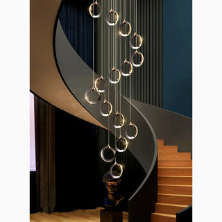 MIRODEMI® Agra | Luxury Gold and Black LED Chandelier with Modern Ring Shape