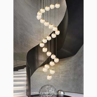 MIRODEMI® Aielli | Majestic Staircase Pendant Chandelier in Gold Finish