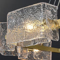 MIRODEMI® Aidomaggiore | Sleek Round Chandelier with Glass Ice Cube Detailing