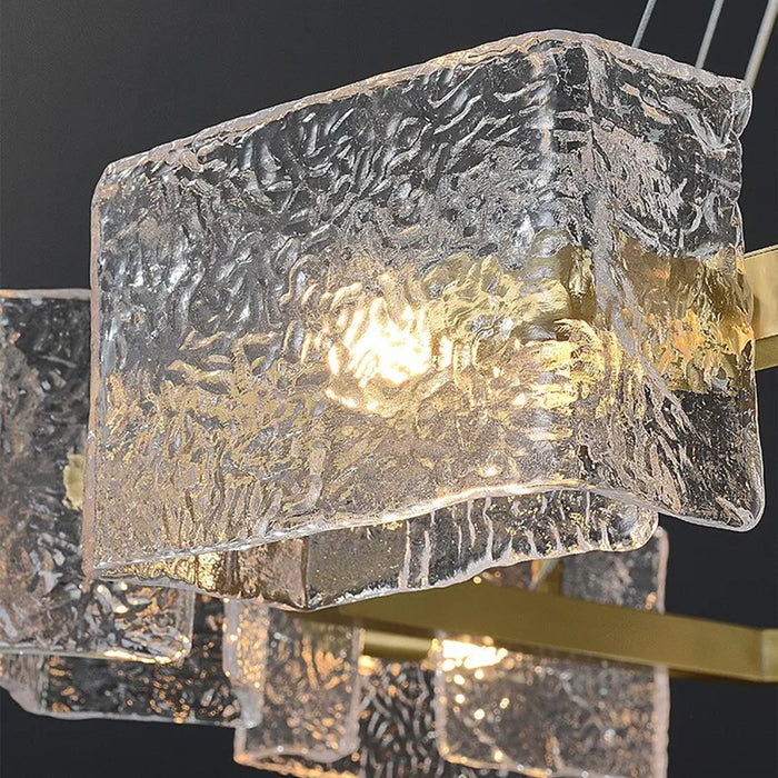 MIRODEMI® Aidomaggiore | Modern Glass Ice Cubes Round Chandelier