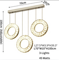 3 Lights - Hanging LED crystal lamp for staircase, lobby, living space, stairwell
