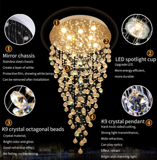 Le Tignet | Creative Large Raindrops Crystal Chandelier