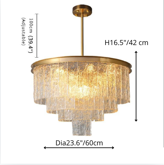 Alife | Gold Modern Frosted Glass Chandelier for Dining Room