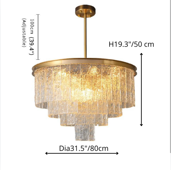 Alife | Gold Modern Frosted Glass Chandelier for Dining Room