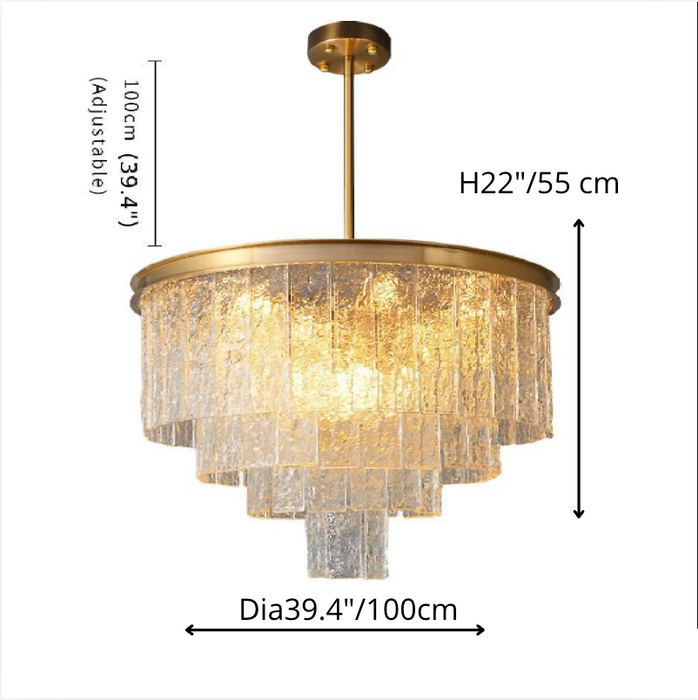 Alife | Gold Modern Frosted Glass Chandelier for Dining Room