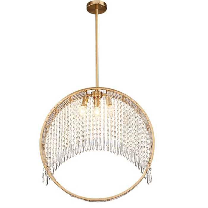 Aliminusa | Round Gold Creative Loft Crystal Chandelier For Living Room