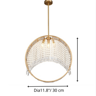 Aliminusa | Round Gold Creative Loft Crystal Chandelier For Living Room