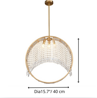 Aliminusa | Round Gold Creative Loft Crystal Chandelier For Living Room