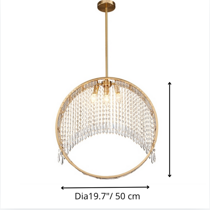 Aliminusa | Round Gold Creative Loft Crystal Chandelier For Living Room