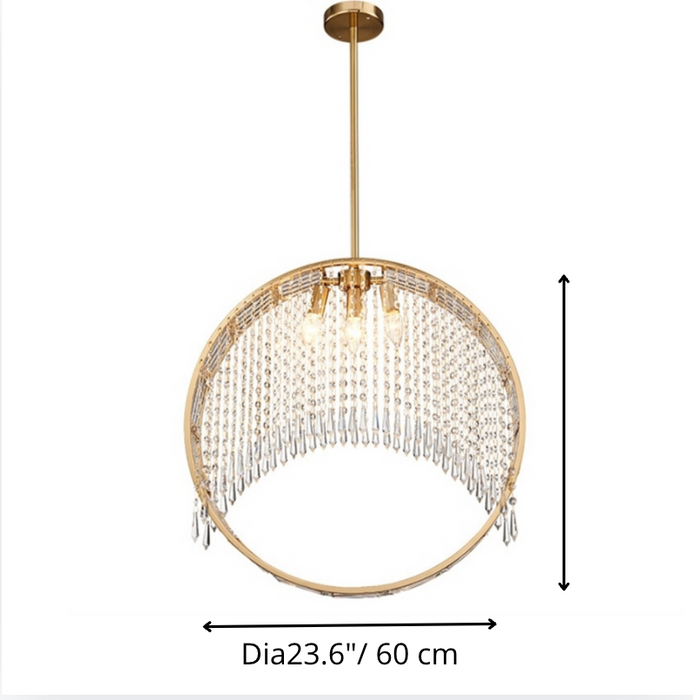 Aliminusa | Round Gold Creative Loft Crystal Chandelier For Living Room