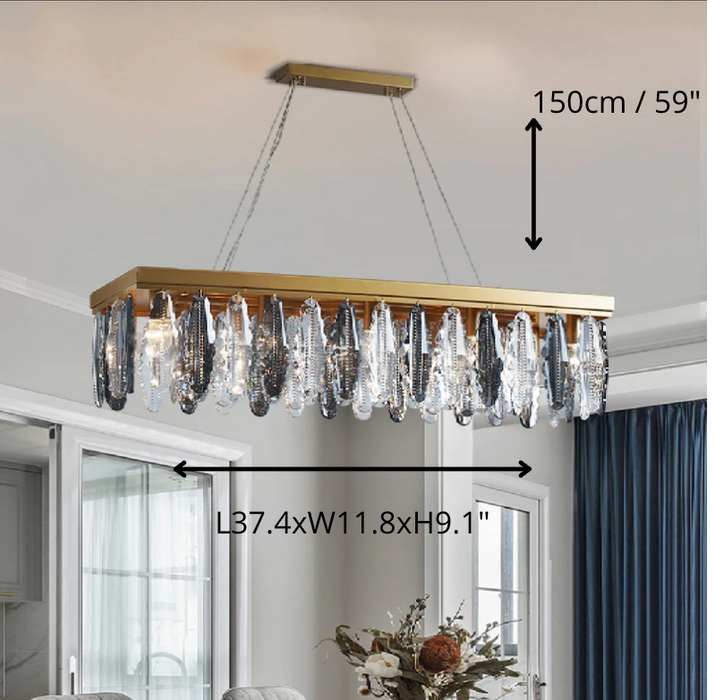 Alluvioni Cambiò | Rectangle Posh Gold Modern Crystal Chandelier