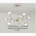 Cabiate | Glass Globe Shaped Chandelier for Bedroom