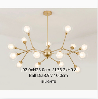 Cabiate | Glass Globe Shaped Chandelier for Bedroom