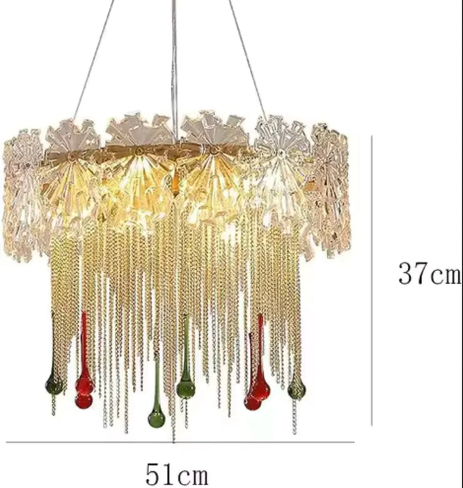 Delémont | Creative Drum Crystal LED Pendant Chandelier for Living Room, Dining Room, Kitchen