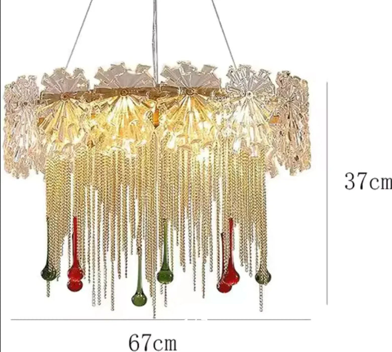 Delémont | Creative Drum Crystal LED Pendant Chandelier for Living Room, Dining Room, Kitchen