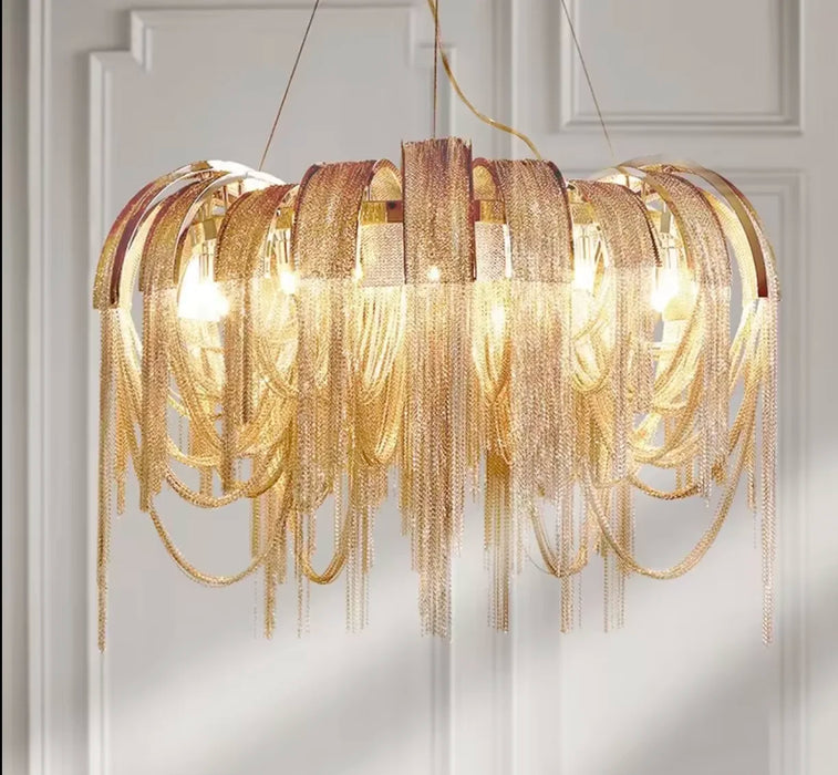 Incudine | Luxury Vintage LED Chandelier with Thin Chains for Living Room, Lobby