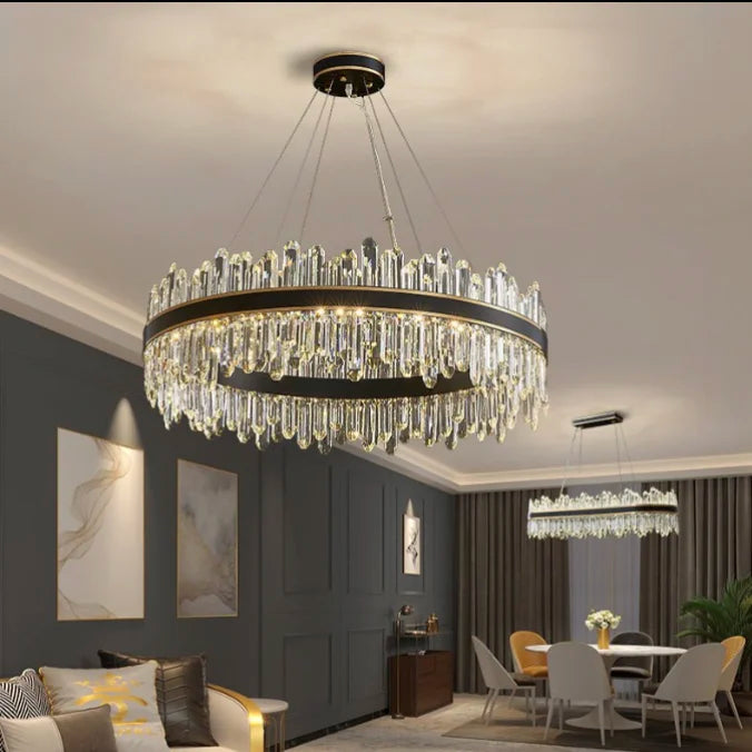 Ingria | Modern Ring LED Crystal Chandelier for Living Room, Dining Room