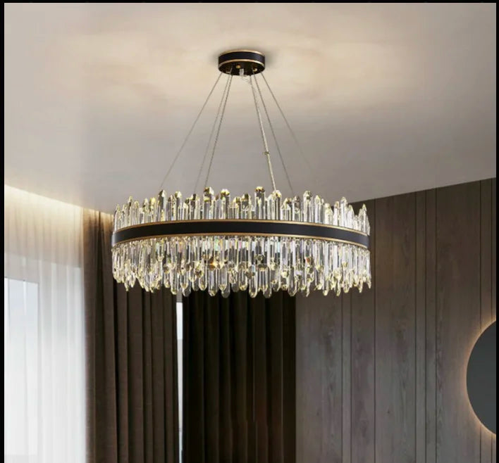 Ingria | Modern Ring LED Crystal Chandelier for Living Room, Dining Room