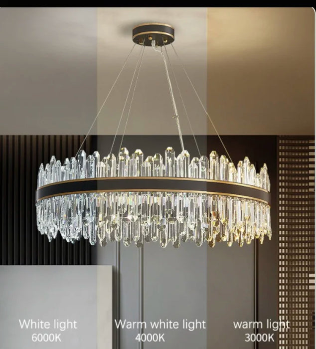 Ingria | Modern Ring LED Crystal Chandelier for Living Room, Dining Room