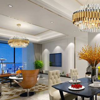 Innichen | Luxury Crystal LED Chandelier of Stainless Steel for Living Room