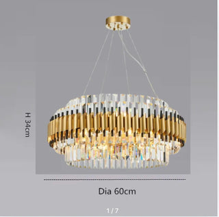 Innichen | Luxury Crystal LED Chandelier of Stainless Steel for Living Room