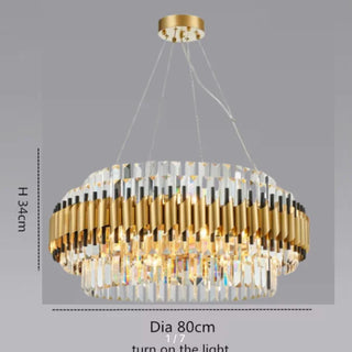 Innichen | Luxury Crystal LED Chandelier of Stainless Steel for Living Room