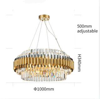 Innichen | Luxury Crystal LED Chandelier of Stainless Steel for Living Room