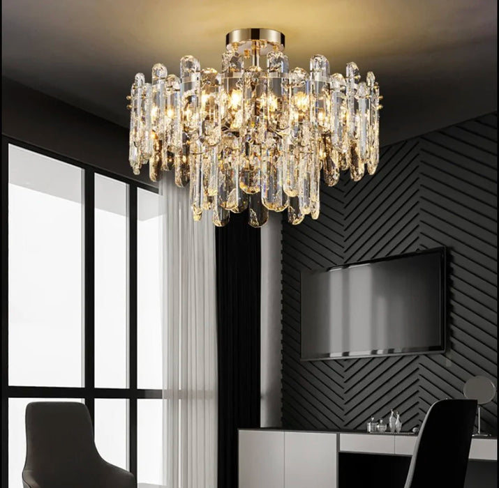 Inverso Pinasca | Tiered Сrystal Ceiling LED Chandelier for Living Room, Bedroom, Dining Room