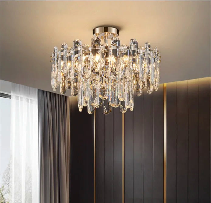 Inverso Pinasca | Tiered Сrystal Ceiling LED Chandelier for Living Room, Bedroom, Dining Room