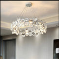 Vendone | Drum Chrome Chandelier With Crystal Rings