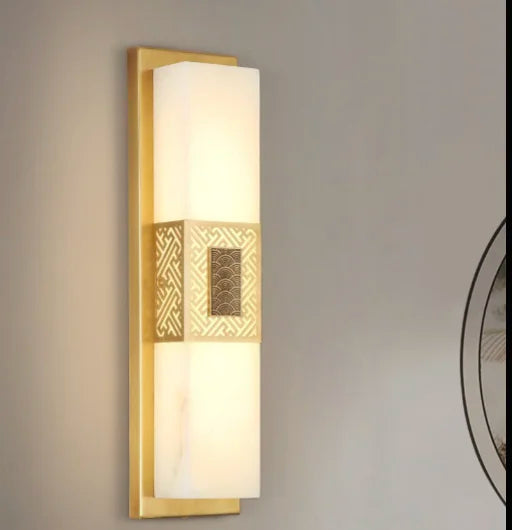 Creative Marble Wall Lamp in Chinese Style for Bedroom, Living Room