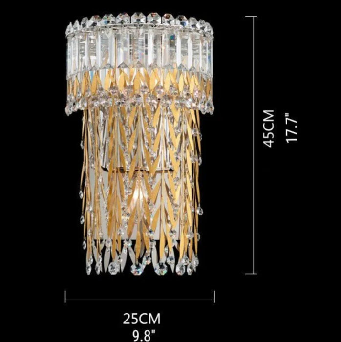 Modern Wall Lamp in Golden Crystal Style for Living Room, Bedroom